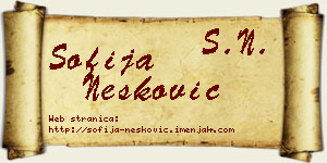 Sofija Nešković vizit kartica